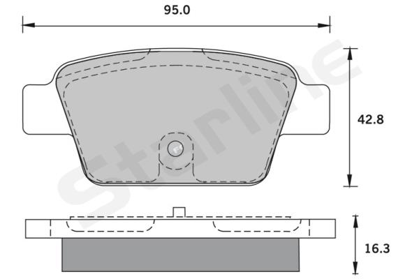 STARLINE Hátsó fékbetét BDS836P_SL