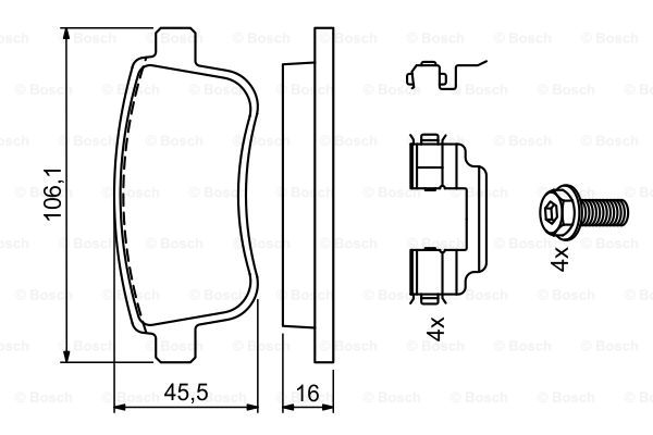 BOSCH Fékbetét, mind 0986494735_BOSCH