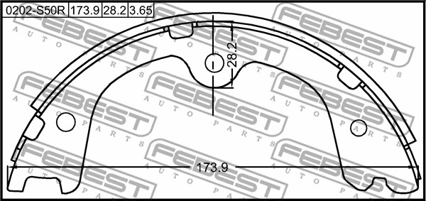 FEBEST Fékpofa 0202-S50R_FEBEST