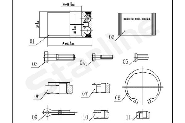 STARLINE Kerékcsapágy készlet LO00593_SL