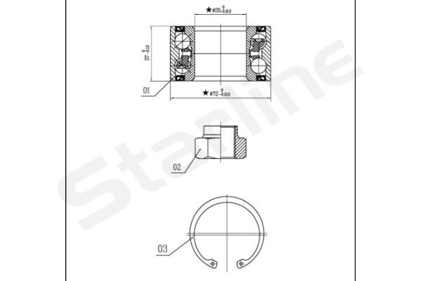 STARLINE Kerékcsapágy készlet LO00882_SL