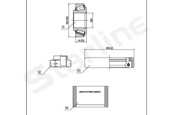 STARLINE Kerékcsapágy készlet LO01333_SL