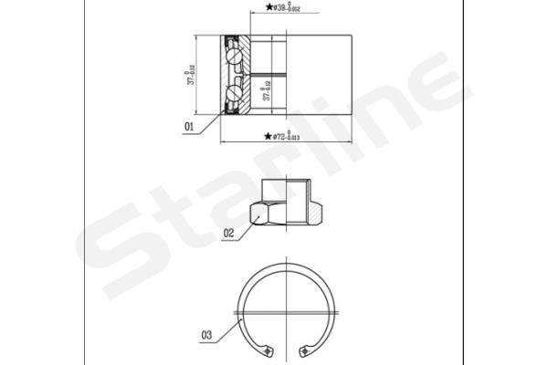 STARLINE Kerékcsapágy készlet LO01432_SL