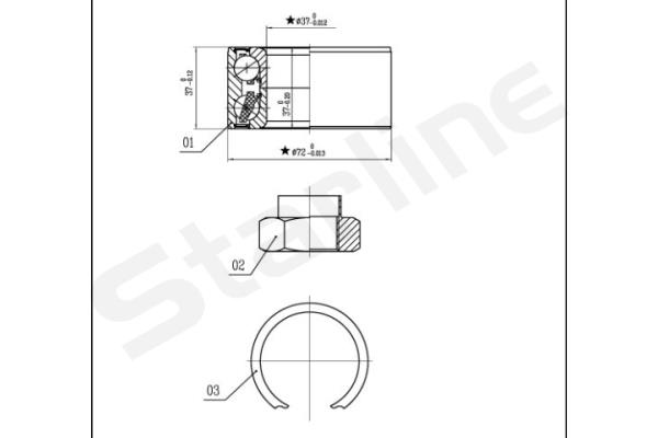 STARLINE Kerékcsapágy készlet LO01439_SL