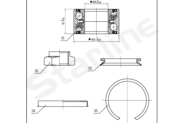 STARLINE Kerékcsapágy készlet LO03556_SL