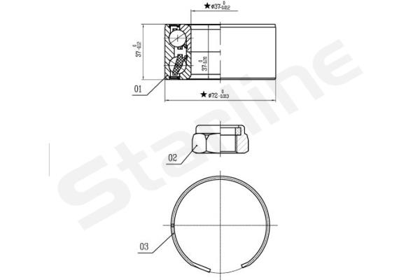 STARLINE Kerékcsapágy készlet LO03596_SL