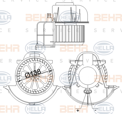 HELLA Ventilátor, utastér 8EW351040-184