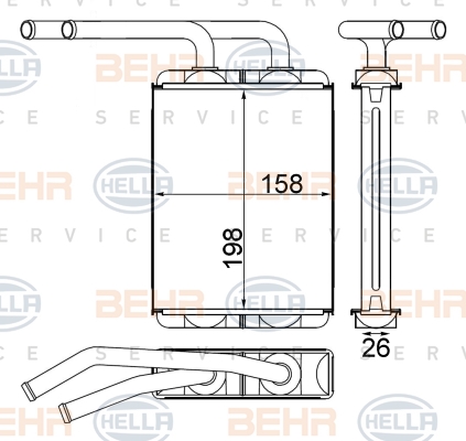 HELLA Fűtőradiátor 8FH351313-324