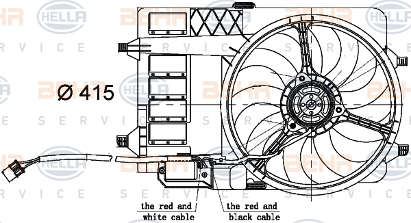 HELLA Ventilátor, vízhűtő 8EW351000-304