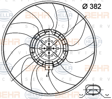 HELLA Ventilátor, vízhűtő 8EW351000-474