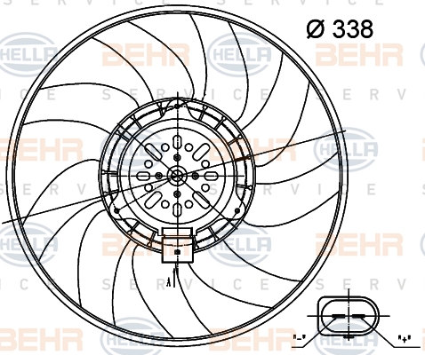 HELLA Ventilátor, vízhűtő 8EW351000-484