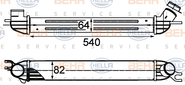 HELLA Töltőlevegő hűtő 8ML376746-454