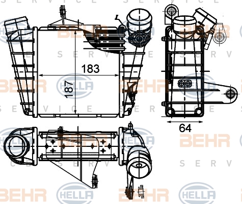 HELLA Töltőlevegő hűtő 8ML376760-584