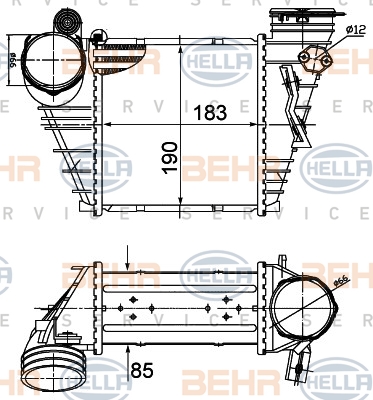 HELLA Töltőlevegő hűtő 8ML376760-594