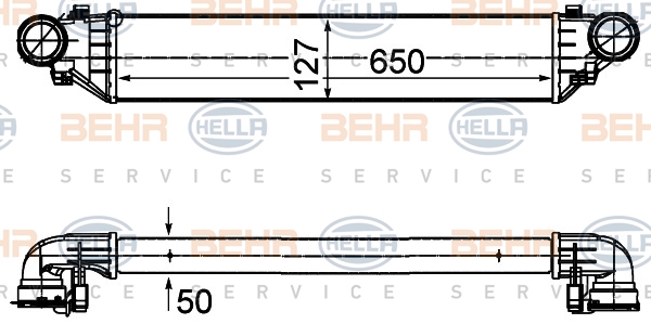 HELLA Töltőlevegő hűtő 8ML376776-354