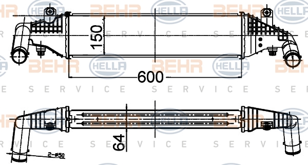 HELLA Töltőlevegő hűtő 8ML376988-284