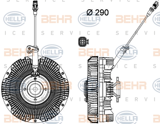 HELLA Hűtőventillátor kuplung 8MV376791-701