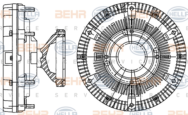 HELLA Hűtőventillátor kuplung 8MV376906-701