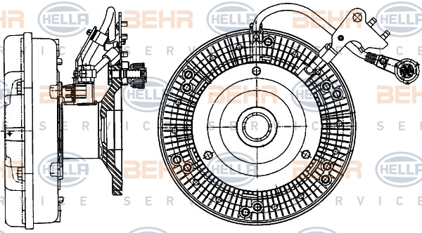 HELLA Hűtőventillátor kuplung 8MV376906-711