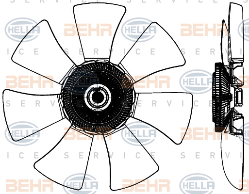 HELLA Ventilátor, vízhűtő 8MV376906-751