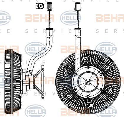 HELLA Hűtőventillátor kuplung 8MV376907-171