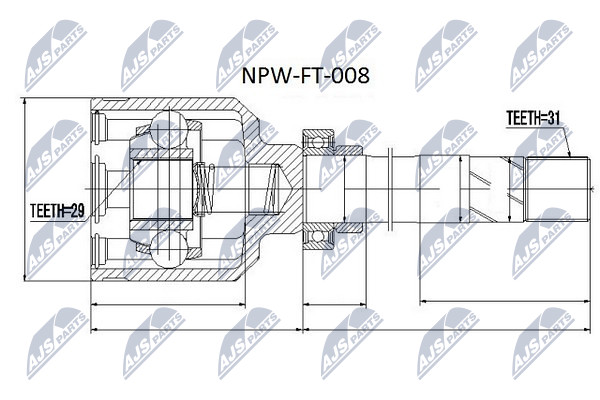 NTY Féltengelycsukló készlet NPW-FT-008_NTY