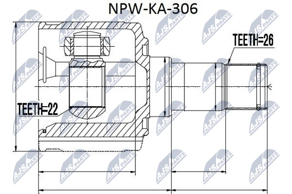 NTY Féltengelycsukló belső NPW-KA-306_NTY