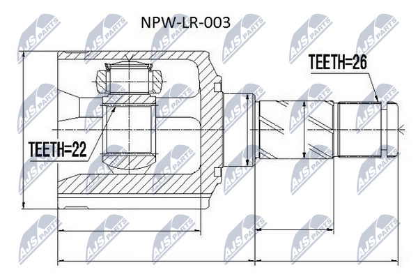 NTY Féltengelycsukló készlet belső NPW-LR-003_NTY