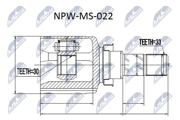 NTY Féltengelycsukló készlet belső NPW-MS-022_NTY