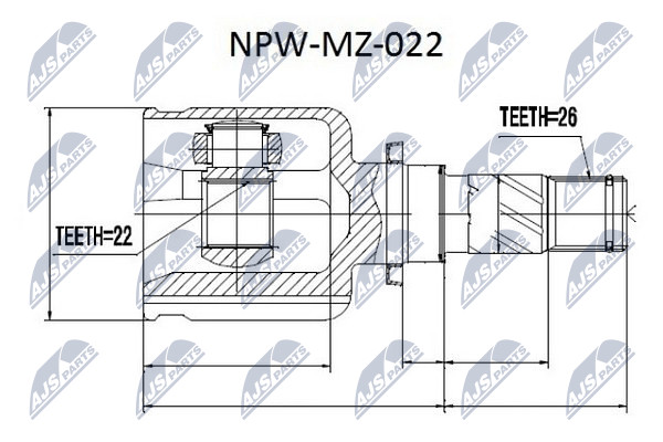 NTY Féltengelycsukló NPW-MZ-022_NTY