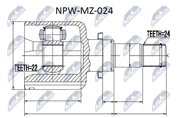 NTY Féltengelycsukló készlet belső NPW-MZ-024_NTY