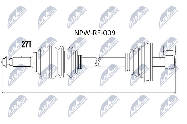 NTY Féltengely, komplett NPW-RE-009_NTY