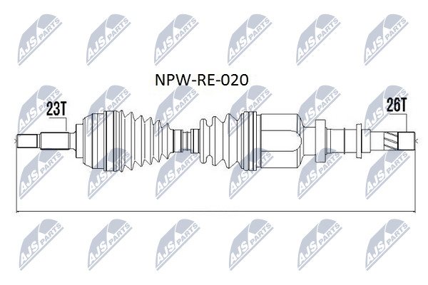 NTY Féltengely, komplett NPW-RE-020_NTY