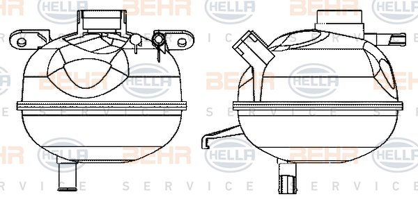 HELLA Hűtőfolyadék kiegyenlítő tartály 8MA376702-294