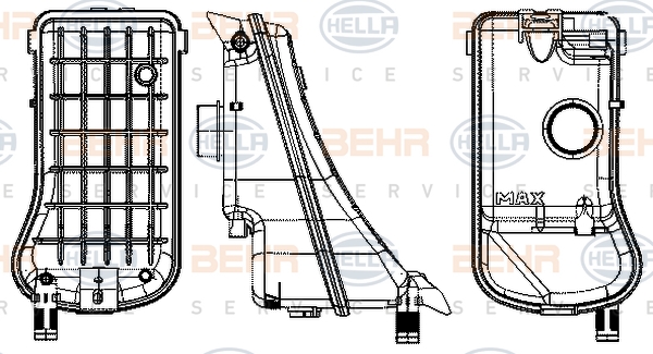 HELLA Hűtőfolyadék kiegyenlítő tartály 8MA376702-334