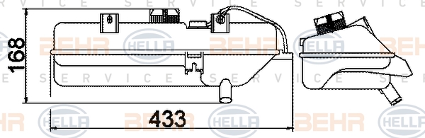 HELLA Hűtőfolyadék kiegyenlítő tartály 8MA376702-394