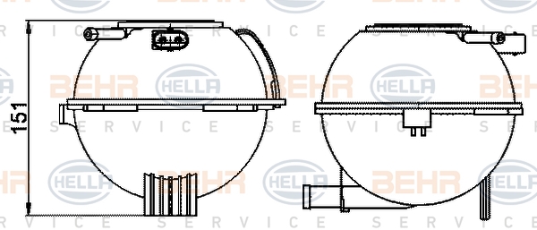 HELLA Hűtőfolyadék kiegyenlítő tartály 8MA376702-474