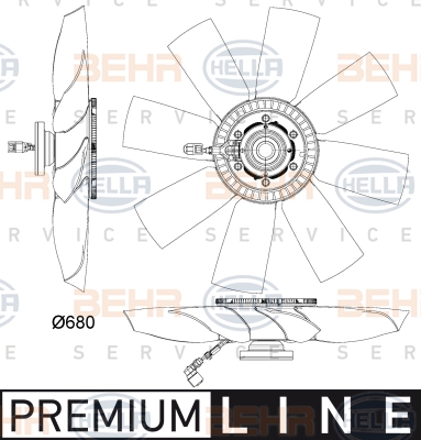 HELLA Ventilátor, vízhűtő 8MV376782-401