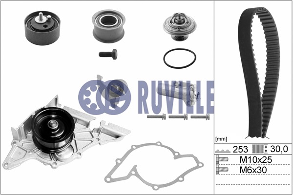 RUVILLE Vezérműszíjkészlet vízpumpával 55490712RUV