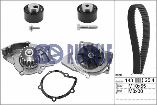 RUVILLE Vezérműszíjkészlet vízpumpával 55921741RUV