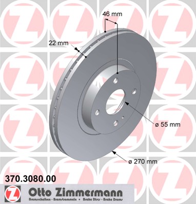 ZIMMERMANN Első féktárcsa 370.3080.00_ZIM