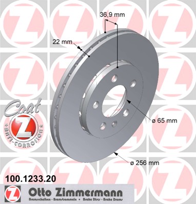 ZIMMERMANN Féktárcsa, mind 100.1233.20_ZIM