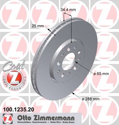 ZIMMERMANN Első féktárcsa 100.1235.20