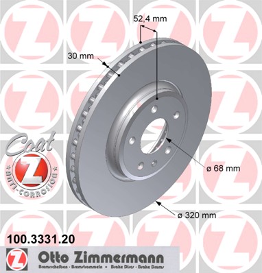 ZIMMERMANN Első féktárcsa 100.3331.20