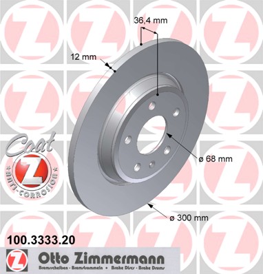 ZIMMERMANN Hátsó féktárcsa 100.3333.20