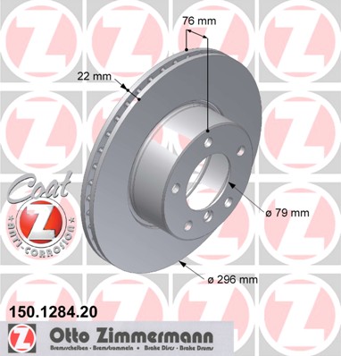 ZIMMERMANN Első féktárcsa 150.1284.20