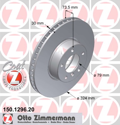 ZIMMERMANN Első féktárcsa 150.1296.20