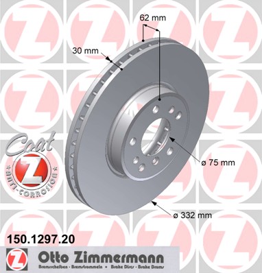 ZIMMERMANN Első féktárcsa 150.1297.20