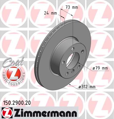 ZIMMERMANN Első féktárcsa 150.2900.20