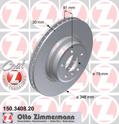 ZIMMERMANN Első féktárcsa 150.3408.20